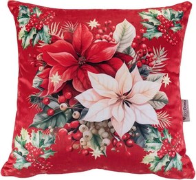 decoDoma Set de 3 fețe pernuțe RED POINSETTIA 45 x 45 cm
