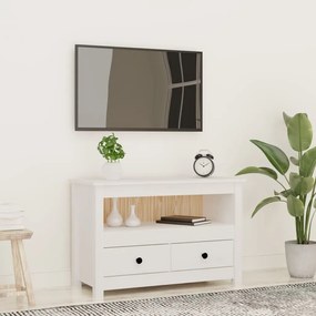 821498 vidaXL Comodă TV, alb, 79x35x52 cm, lemn masiv de pin