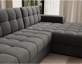 Colțar taupe extensibil cu tapițerie din catifea (cu colț pe partea dreaptă/cu șezlong) Blezalt – ELTAP