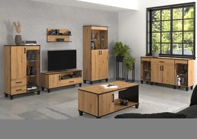 Sifonier cu doua usi si oglinda, 80x56x193 cm, POLA 11, ADRK Furniture