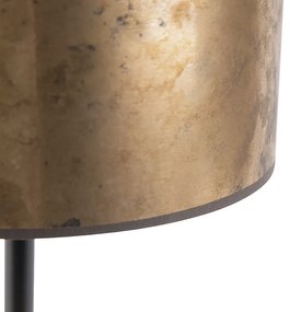 Lampă de masă Art Deco neagră cu umbră de bronz veche 35 cm - Simplo