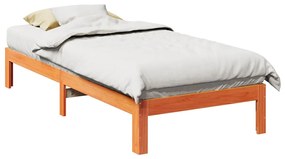 vidaXL Pat de zi fără saltea, maro ceruit, 90x200 cm, lemn masiv pin