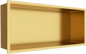 Raft incastrat dreptunghiular Balneo Wall-Box One cu rama 45x20x10 cm auriu lucios