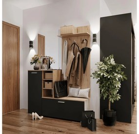 Set mobilier hol Vetlandi (stejar artisan + grafit) (cu oglindă). 1116557