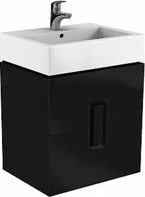 Dulap suspendat pentru lavoar Kolo Twins 2 sertare mdf negru 50 cm