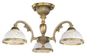 Lustra aplicata cu 3 brate clasic design italian din alama, sticla 7002 RA-PL. 7022/3