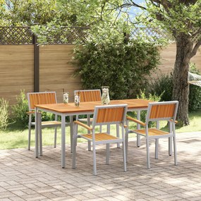 vidaXL Set de dining pentru grădină 5 piese din lemn solid de acacia și metal