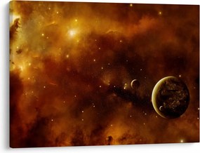 Tablou - Planete cu nebuloasă (70x50 cm)