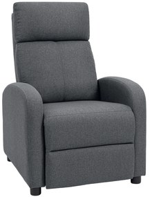 HOMCOM Fotoliu Relax și Reclinabil la 135° cu Suport de Picioare în Material Textil, 69x87x100.5 cm, Gri | Aosom Romania