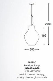 Lustra, Pendul ultra modern, diametru 38cm BRESSO