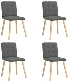 vidaXL Scaune de bucătărie pivotante, 4 buc., gri închis, textil