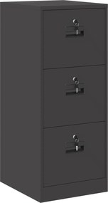 vidaXL Dulap pentru Fișiere cu sertar cu raft Negru 44 x 50 x 106.5 cm