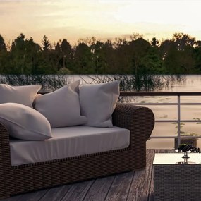 Stilista Masă pliabilă Polyrattan, 50 x 50 cm, crem