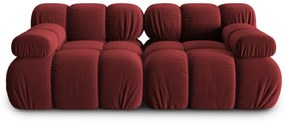 Canapea modulara Bellis cu 2 locuri si tapiterie din catifea, rosu inchis