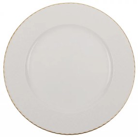 Serviciu de masa, Portelan, 24 de Piese, Culoare Alb / Auriu, 710KTP2490