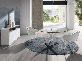 Masa rotunda design modern Veola alb, 110cm