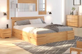 Pat lemn masiv TerraCraft Model 5 cu Sertar Fag Personalizabil