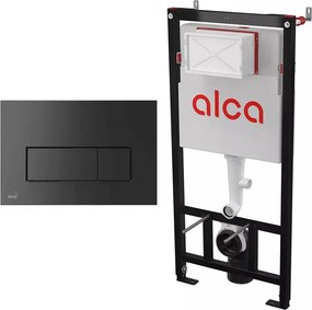 Set rezervor WC cu cadru incastrat Alca AM101/1120 si clapeta de actionare M578 negru mat