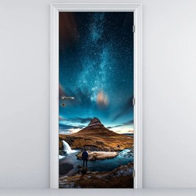 Fototapet pentru ușă - Calea lactee albastră (95x205cm)