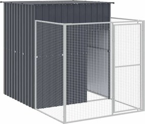 vidaXL Cușcă câine cu țarc antracit 165x251x181 cm oțel galvanizat