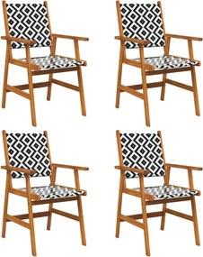 vidaXL Scaune de grădină, 4 buc., lemn masiv de acacia