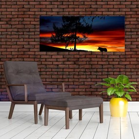 Tablou - Silueta unui lup (120x50 cm)