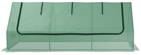 Outsunny Seră de Grădină cu 2 Ferestre Laterale și Fereastră Centrală Rulantă, din Oțel, PE și PP, 240x90x90 cm, Verde | Aosom Romania