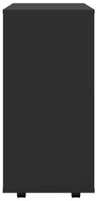 Dulap cu roti, negru, 60x35x75 cm, PAL 1, Negru, Negru