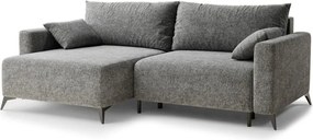 Colțar gri extensibil/cu spațiu de depozitare cu tapițerie din chenille (cu colț pe partea stângă/cu șezlong) Leon – Maison de Rêve