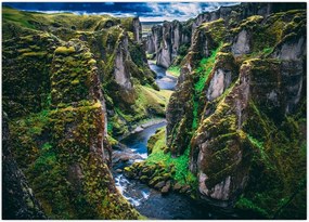Tablou - Râu într-o vale stâncoasă (70x50 cm)