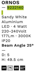 Plafoniera/Spot LED reglabil stil minimalist ORNOS alB H-49,5cm