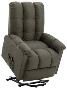 Fotoliu rabatabil ridicare verticală gri taupe material textil