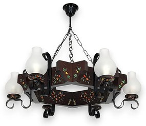Candelabru fabricat manual din lemn pictat Queen 6L