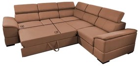 Colțar extensibil reversibil GRANADA, cu spațiu de depozitare, maro