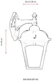 Aplica de perete exterior M3 Alb 25x20 cm