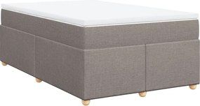 vidaXL Pat box spring cu saltea, gri taupe, 120x200 cm, textil