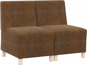 vidaXL Unitate Sofa Modulară Fără Brațe 2 pcs Maro 55 x 74 x 82 cm