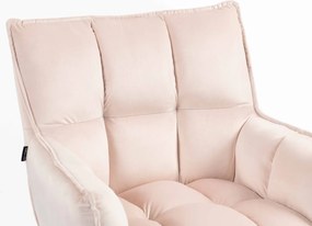 HR560N Scaun Catifea Roz Pudra cu Bază Aurie