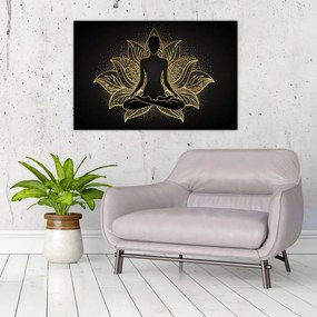 Tablou - Silueta într-o floare de lotus (90x60 cm)