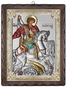 Icoana Sfantul Gheorghe lemn 12x15 cm