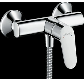 Baterie dus crom, montaj pe perete Hansgrohe Focus E2