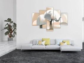 Tablou - Elefant în culori pastel (150x105 cm)