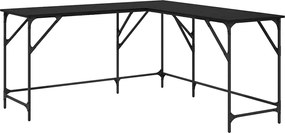 vidaXL Birou Stejar Negru 149 x 149 x 75 cm Lemn compozit