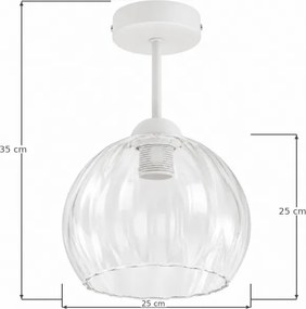 BRILAGI - LED Lustră aplicată de tavan RETRO GLASS 1xE27/60W/230V Ø 25 cm alb/transparent
