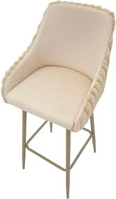 Scaune de bar crem cu cotiere 2 buc. tapițate (înălțime șezut 78 cm) Alaska – Mauro Ferretti