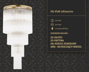 Lustra design LUX diametru 35cm din alama decorata cu sticla Filago