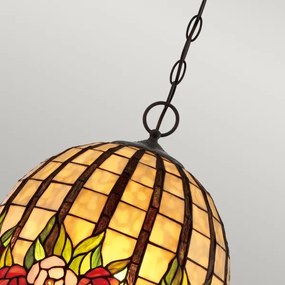 Quoizel QZ-ROSECLIFFE-P - Candelabru Tiffany ROSECLIFFE suspendat pe lanț, 3xE27/100W/230V