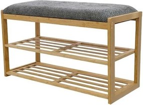 Bancheta cu raft pentru pantofi ZEN-BO 80cm bambus