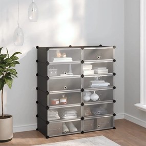 vidaXL Suport de pantofi, negru, 94,5x36,5x106 cm, PP