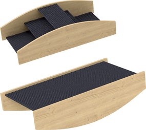 PawHut Balansier de agilitate pentru câini, 2-in-1 balansier și scară, antiderapant, lemn de brad, 80 x 39,5 cm | Aosom Romania